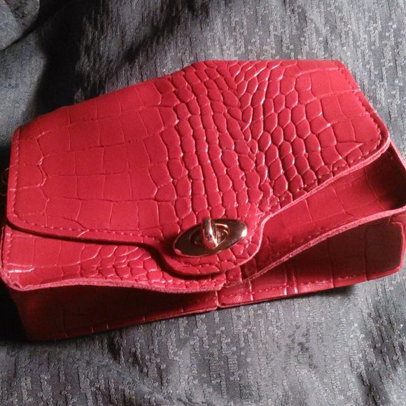 Faux Leather Red Mini Handbag - Picture 7 of 10